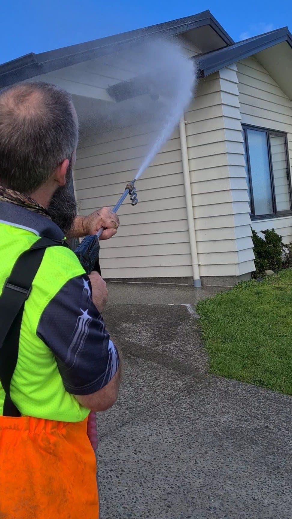 Spray Away soft washing an exterior